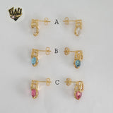 (1-1208-2) Gold Laminate - Heart Studs Earrings - BGF