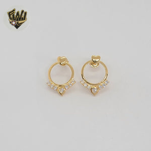 (1-1210-4) Gold Laminate - Heart Stud Earrings - BGF