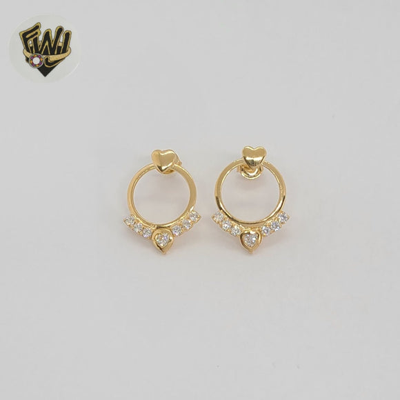 (1-1210-4) Gold Laminate - Heart Stud Earrings - BGF