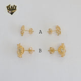 (1-1176) Gold Laminate - Stud Earrings - BGF