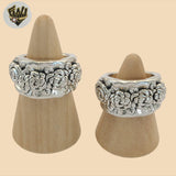 (2-5058-1) Plata de ley 925 - Anillo con banda de luna y estrella