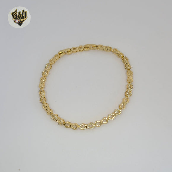 (1-60085) Gold Laminate - 5mm Bow Zircon Bracelet - BGO