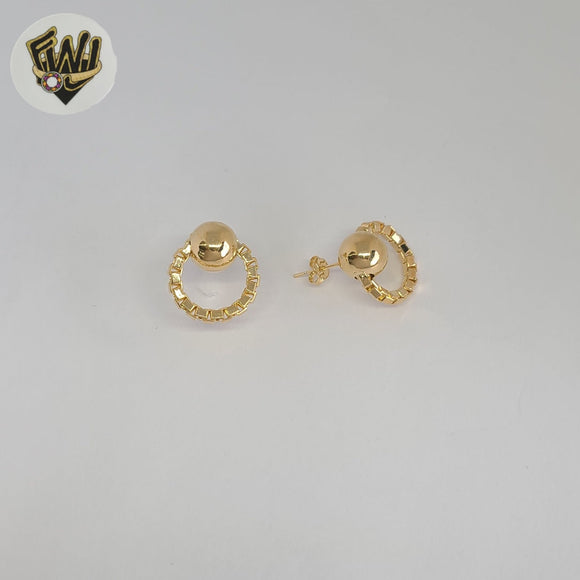 (1-1212-6) Gold Laminate - Box Link Earrings - BGF