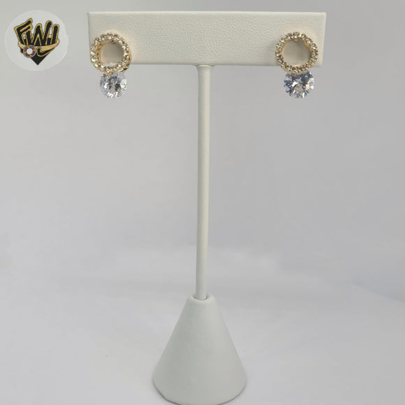 (1-1210-5) Gold Laminate - Zircon Stud Earrings - BGF