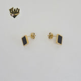 (4-2233) Stainless Steel - Square Stud Earrings.