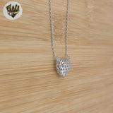 (2-66026) 925 Sterling Silver - 3D Heart Necklace.
