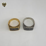 (4-0081) Stainless Steel - Black Zircon Ring