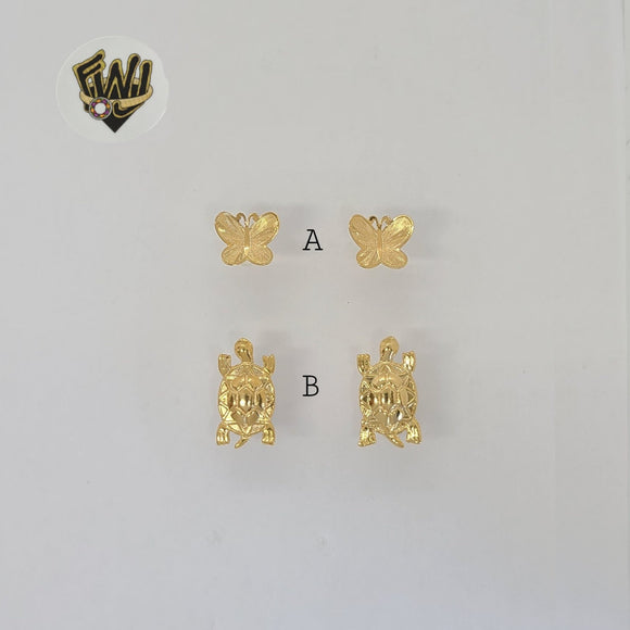 (1-1152-2) Gold Laminate - Animal Earrings - BGF