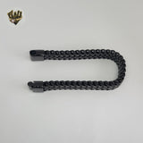 (4-4014) Acero inoxidable - Pulsera de hombre con eslabones curvos de 8 mm - 8,5"