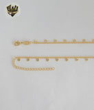 (1-6195-2) Laminado de oro - Collar con dijes de eslabones curb - BGF