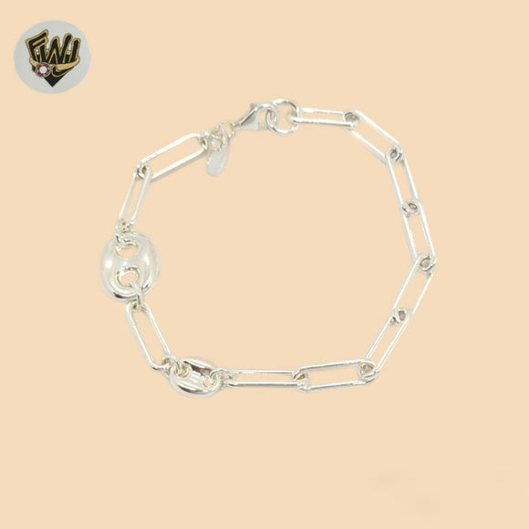 (2-0347) 925 Sterling Silver - Paper Clip Link Bracelets - 8''