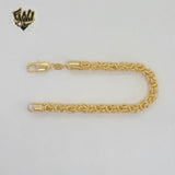 (1-0715) Gold Laminate - 6.5mm Knotted Link Bracelet - 7" - BGF