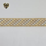 (1-0823) Laminado de oro - Brazalete alternativo de tres tonos de 20 mm - 7,5" - BGO