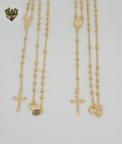 (1-3323) Laminado de oro - Collar del Rosario de la Virgen Milagrosa de 2,5 mm - 18" - BGF.