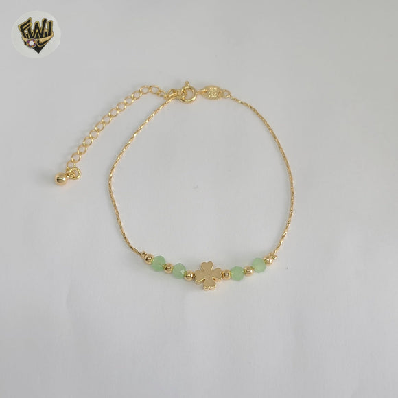 (1-0791) Gold Laminate - Four Leaf Bracelet - 7