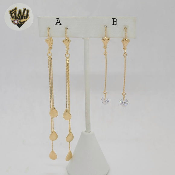 (1-1233-2) Gold Laminate - Long Earrings - BGF