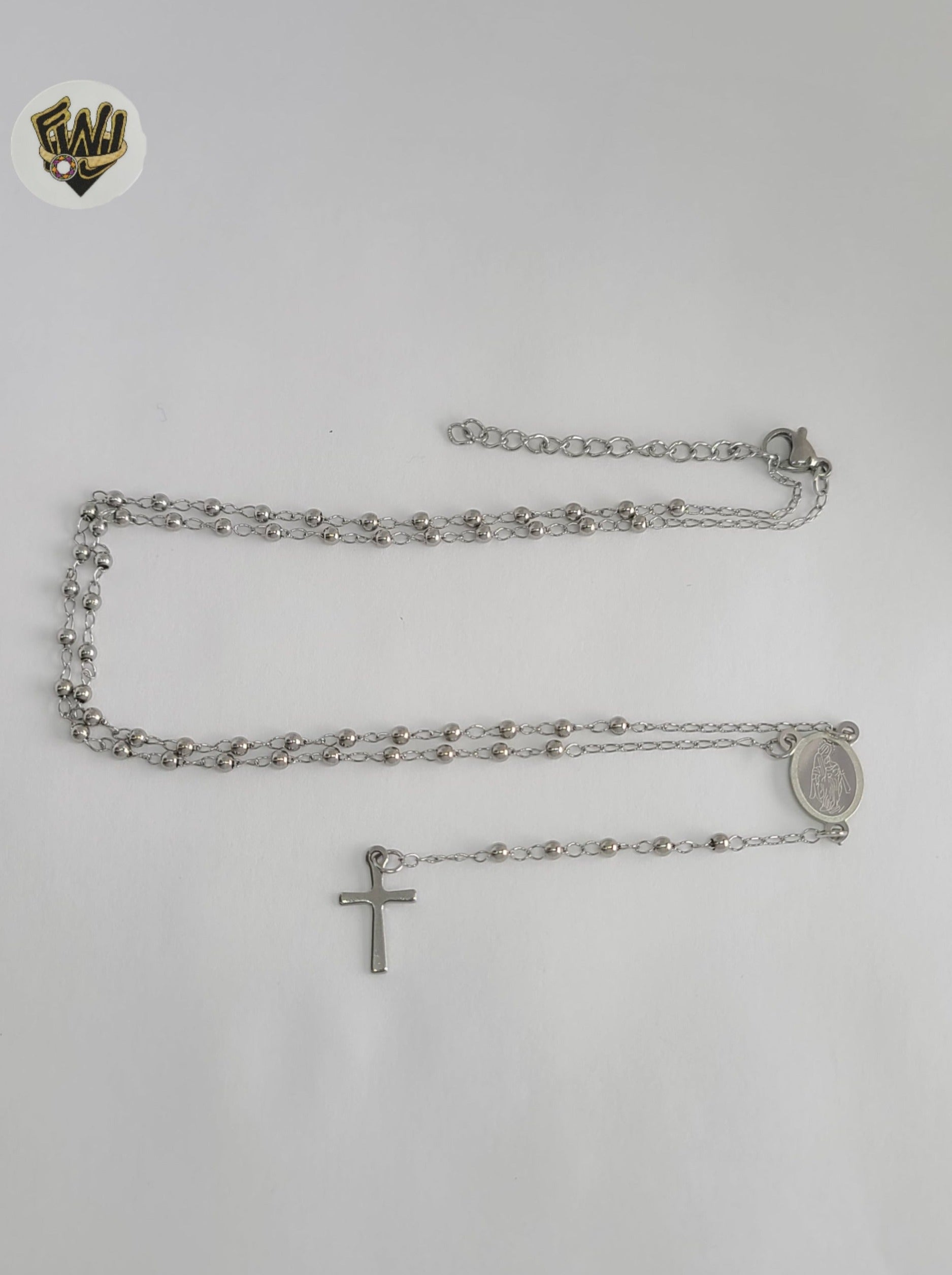 [Haleine]Cross Rosary Necklace grey(ストレイキッズ 着用) Haleine]Cross Rosary Necklace grey(ストレイキッズ 着用