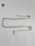(4-6011) Stainless Steel - 2.5mm Rosary Necklace - 19".