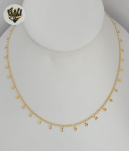 (1-6195) Laminado de oro - Collar alternativo con eslabones curb - BGF