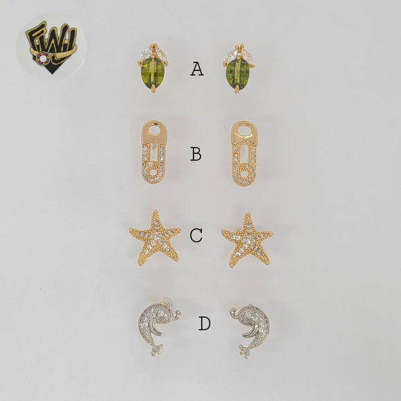 (1-1181-2) Gold Laminate - Stud Earrings - BGO