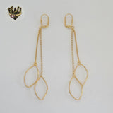(1-1239-2) Gold Laminate - Zircon Long Earrings - BGF