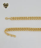 (1-6124-2) Gold Laminate - 9mm Curb Link Zircon Necklace - 16".