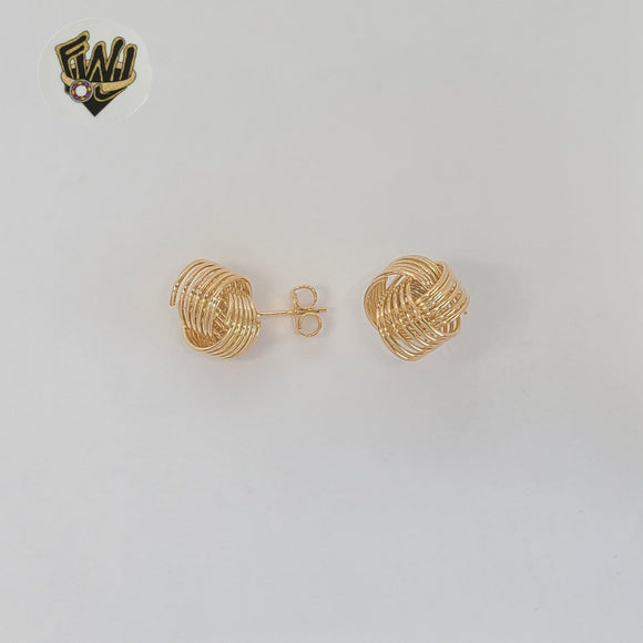 (1-1043-1) Laminado de Oro - Pendientes Nudo - BGF
