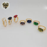 (1-3110-4) Gold Laminate - Square Zircon Ring - BGF