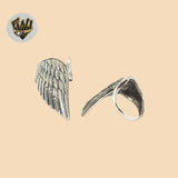 (2-5048-2) 925 Sterling Silver - Wings Elongated Ring.