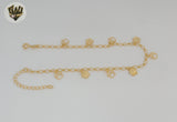 (1-0091) Gold Laminate - 3mm Open Link Charms Anklet - 10" - BGF