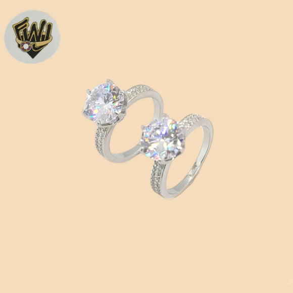 (2-5098) 925 Sterling Silver - Engagement Zircon Ring.