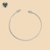 (2-0675) 925 Sterling Silver - 2mm Open Bangle - 2.5"