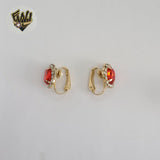 (1-1192-1) Gold Laminate -  Zircon Oval Clip Earrings - BGF