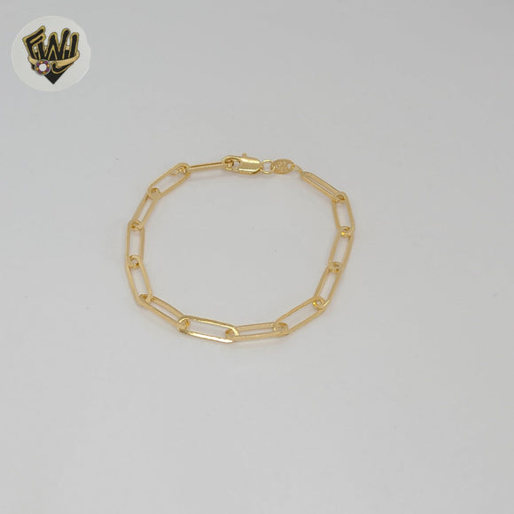 (1-0482-2) Gold Laminate - 5mm Paper Clip Link Bracelet - BGF