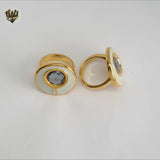 (4-0070-1) Stainless Steel - White Stone Ring.
