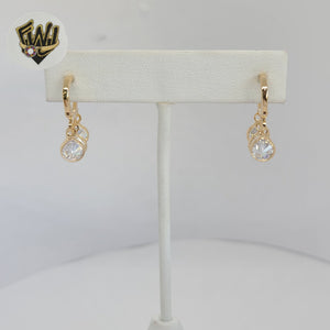 (1-2945-4) Gold Laminate - Zircon Charm Hoops - BGF
