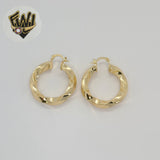 (1-2701-3) Gold Laminate - Twisted Hoops - BGO