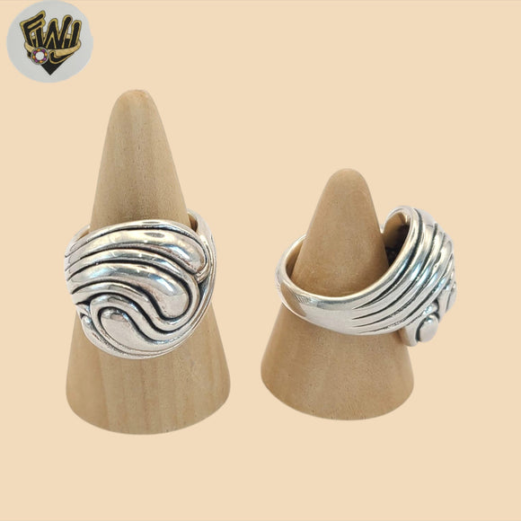 (2-5058-1) Plata de ley 925 - Anillo con banda de luna y estrella