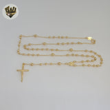 (1-3310-1) Gold Laminate - 4.5mm Miraculous Virgin Rosary Necklace - 24" - BGF