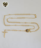 (1-3362-2) Laminado de oro - Collar Rosario de Nuestra Señora de la Caridad de 4 mm - 24" - BGO.