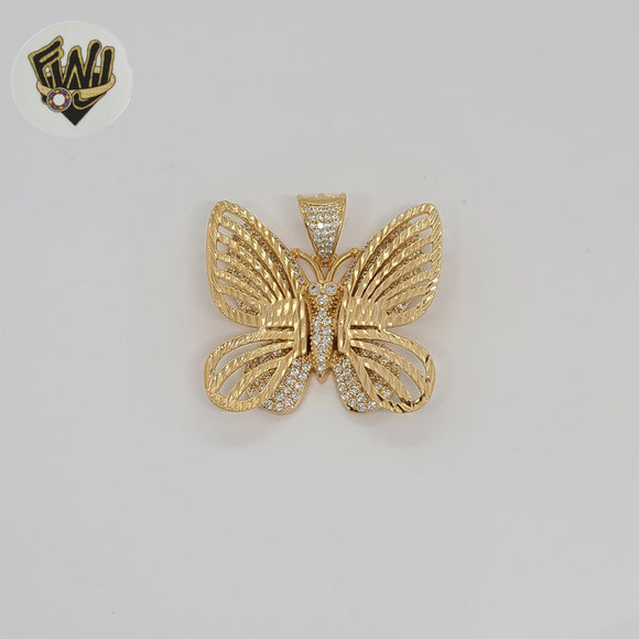 (1-2470) Gold Laminate - Butterfly Pendant - BGO