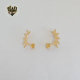 (1-1185-2) Laminado de oro - Aretes con punta de sol - BGF