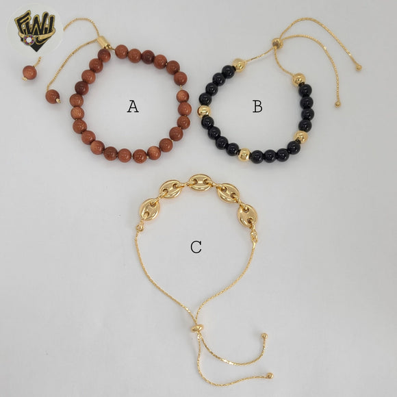 (MBRA-06) Gold Laminate - Adjustable Bracelets - BGF