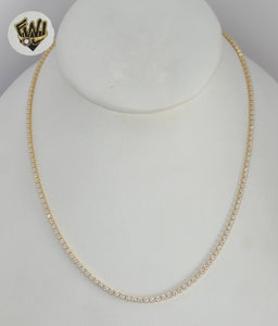(1-6233-1) Laminado Oro - Collar Tenis Zircon - BGF