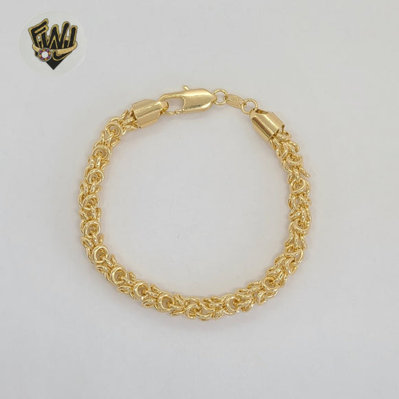 (1-0715) Gold Laminate - 6.5mm Knotted Link Bracelet - 7
