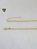 (1-6408) Gold Laminate - Paper Clip Multicolor Necklace - BGF