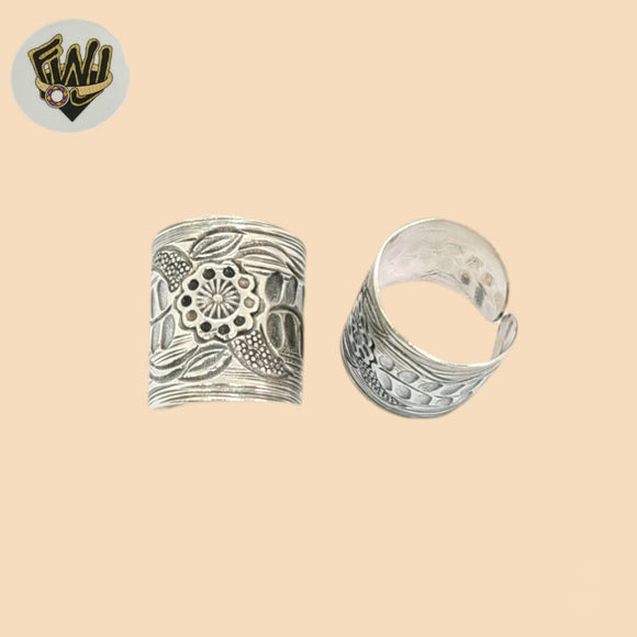 (2-5036) 925 Sterling Silver - Adjustable Flower Ring.