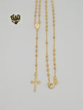(1-3323) Gold Laminate - 2.5mm Virgin Rosary Necklace - 18" - BGF.