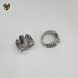 (4-0023-3) Stainless Steel -  Wheel Men Ring.
