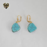 (1-1206-2) Gold Laminate - Turquoise Earrings - BGO